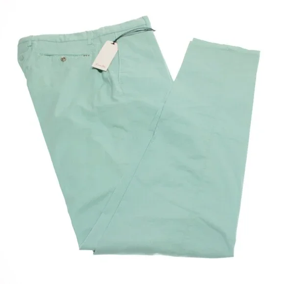 Zanella NWT Chinos / Casual Pants Size 36 US Noah In Solid Green Cotton Blend
